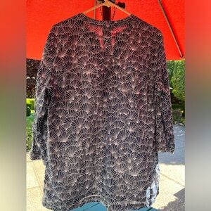 A Talbots, large tunic, navy and white top